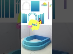 Cyan Blue Ball Pit Enfants Équipement de jeux doux Fête de jeux Nuages colorés Arc