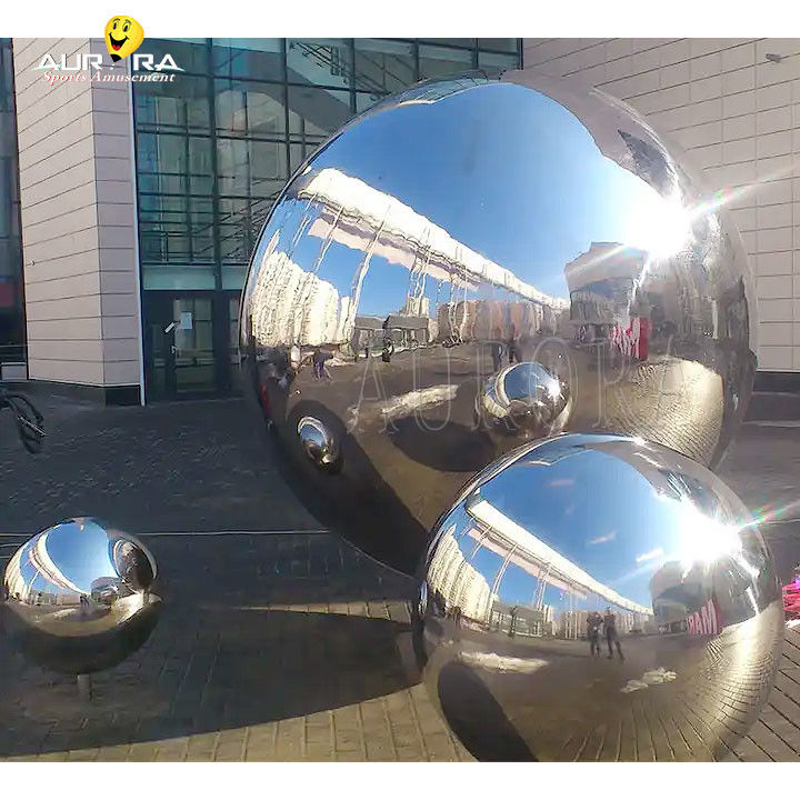 Boule de sphère géante scellée sphères miroirs gonflables en argent pour la décoration