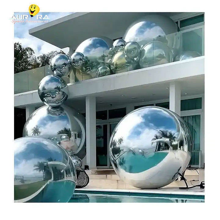 Ballon miroir gonflable en PVC rose décoration d'événement Grand ballon brillant