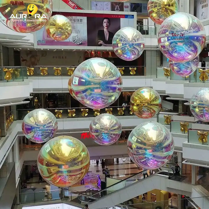 Ballon miroir gonflable en PVC rose décoration d'événement Grand ballon brillant