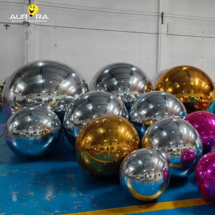 Décoration d'événement Sphère miroir gonflable Ballon Sphères de mariage Disco laser