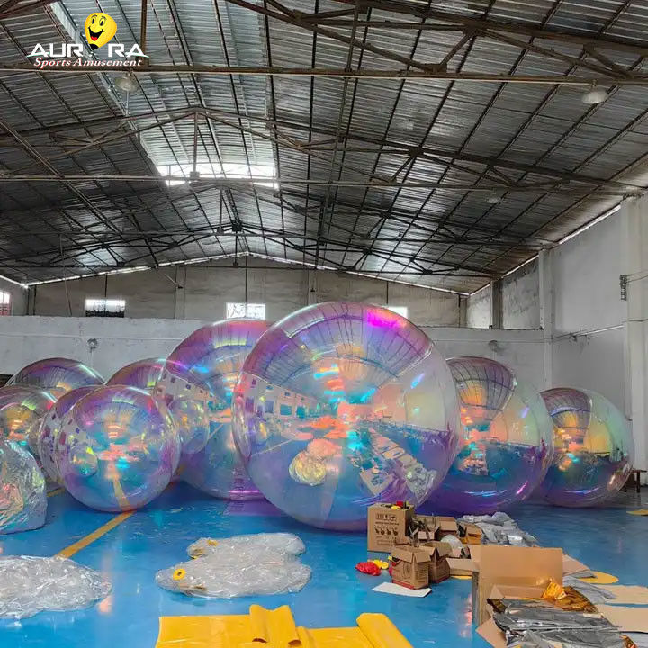 Décoration d'événement Sphère miroir gonflable Ballon Sphères de mariage Disco laser