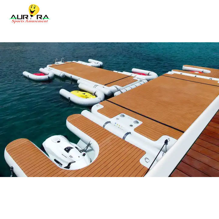 Mat de quai flottant gonflable ignifuge Plateforme flottante pour le loisir