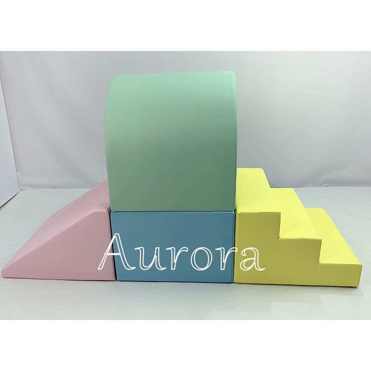 Tunnel de jeux doux pour enfants Blocs de jeux doux Équipement de jeux doux Jaune Vert