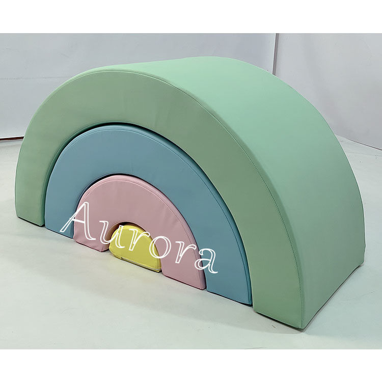 Tunnel de jeux doux pour enfants Blocs de jeux doux Équipement de jeux doux Jaune Vert