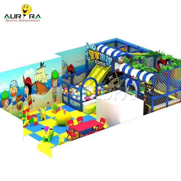 Parc d'attractions intérieur bleu Équipement de parc d'attractions pour enfants avec 1 et Steel Materia