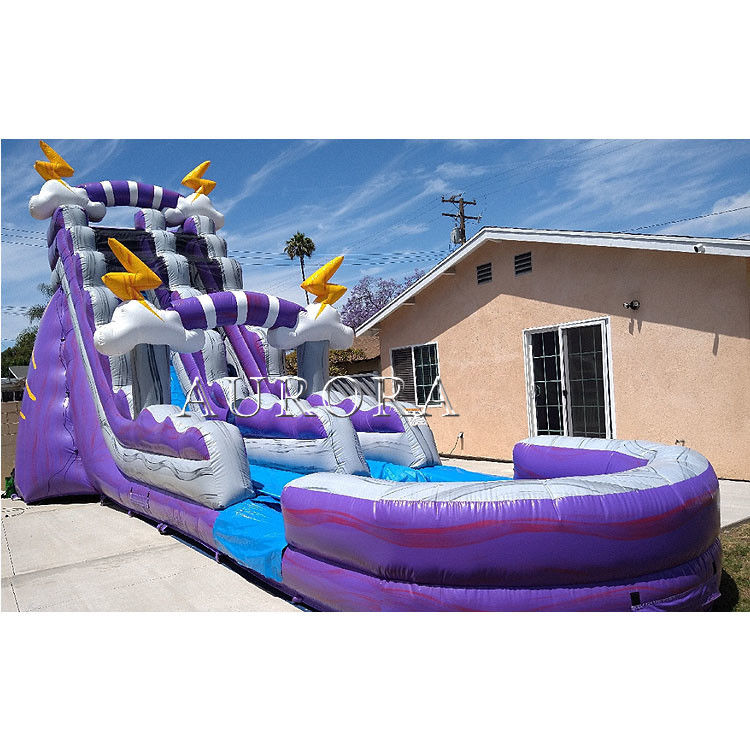 Glissière gonflable géante gonflable pour adultes piscine humide sèche glissières d'eau 18ft