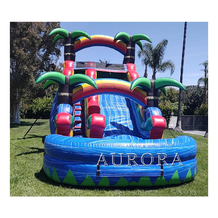 Glissière gonflable géante gonflable pour adultes piscine humide sèche glissières d'eau 18ft