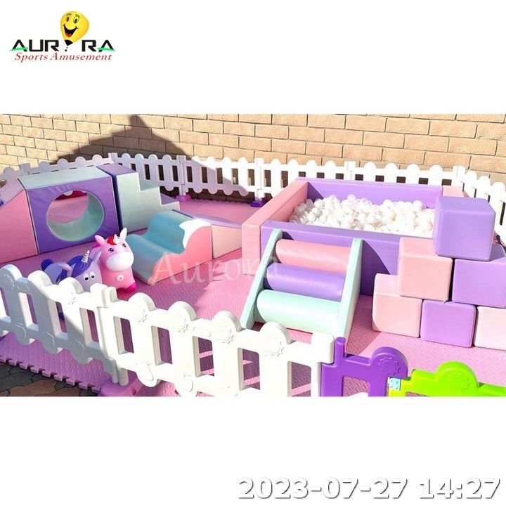 Équipement de jeu intérieur Ensemble de jeux doux pour enfants Ensemble d'escalade doux Pourpre Rose Blanc