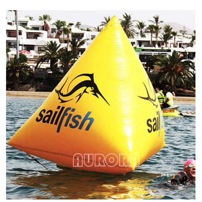 Bouée d'eau Bouée nage Bouée gonflable Bouées triangulaires Marqueur flottant géant Bouée jaune