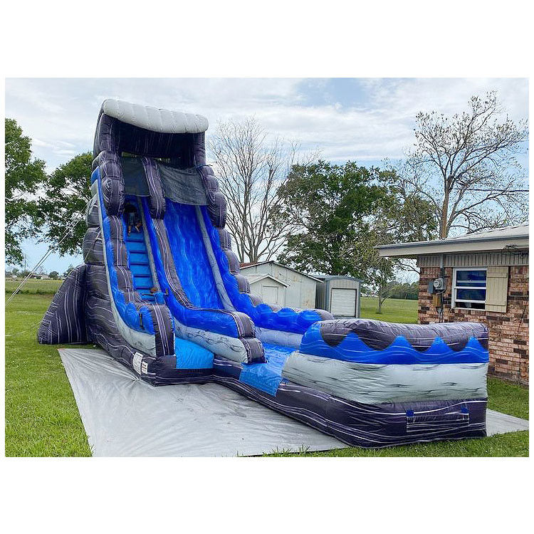Glissière gonflable avec château à rebond pour enfants et adultes avec piscine