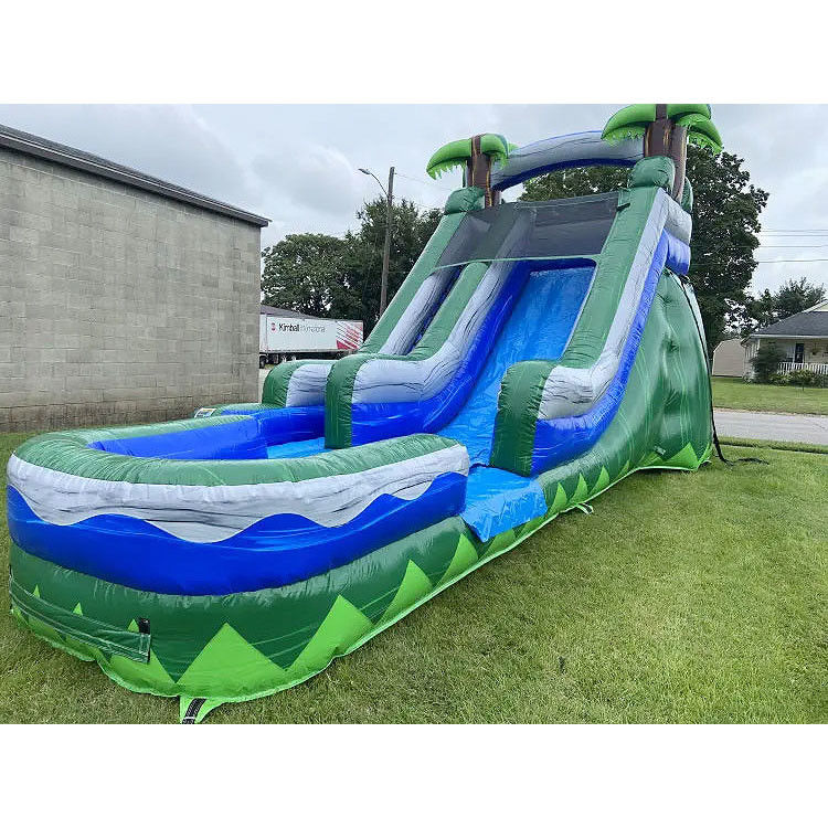 Glissière d'eau gonflable commercial Glissière d'eau en PVC rouge avec souffleur d'air pour enfants adultes