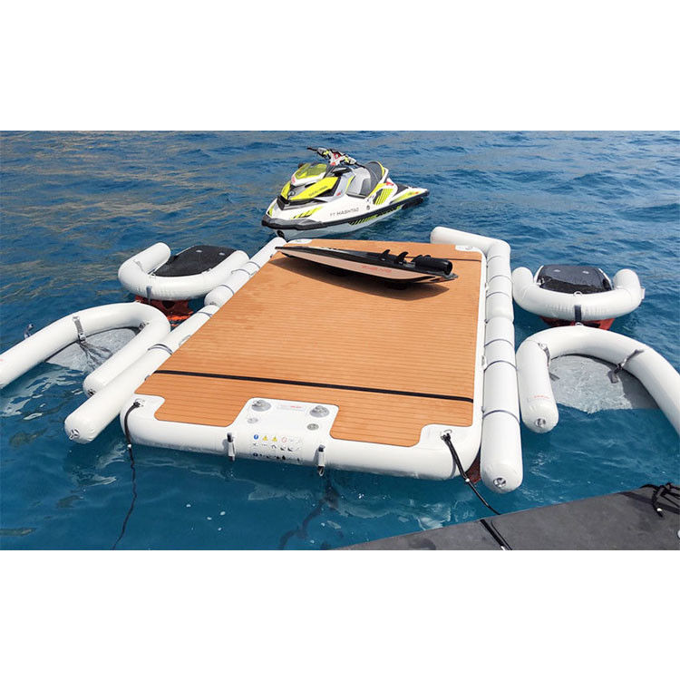 Plateforme flottante gonflable île d'eau jet ski dock Mat de forme C dock flottant pour le lac