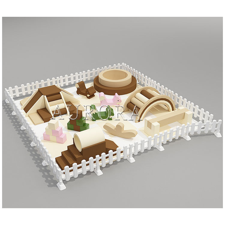 Fabrique Jeu doux Terrain de jeux Café équipement beige Jeu doux intérieur Ronde de balle Pit