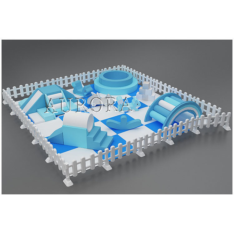 Équipement de jeu personnalisé en mousse blanche et bleue