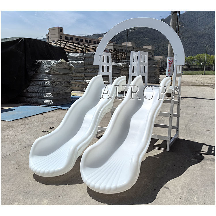 Double toboggan extérieur avec arc Blanc équipement de jeu doux toboggan plastique