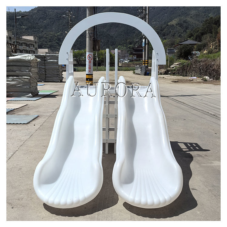 Double toboggan extérieur avec arc Blanc équipement de jeu doux toboggan plastique