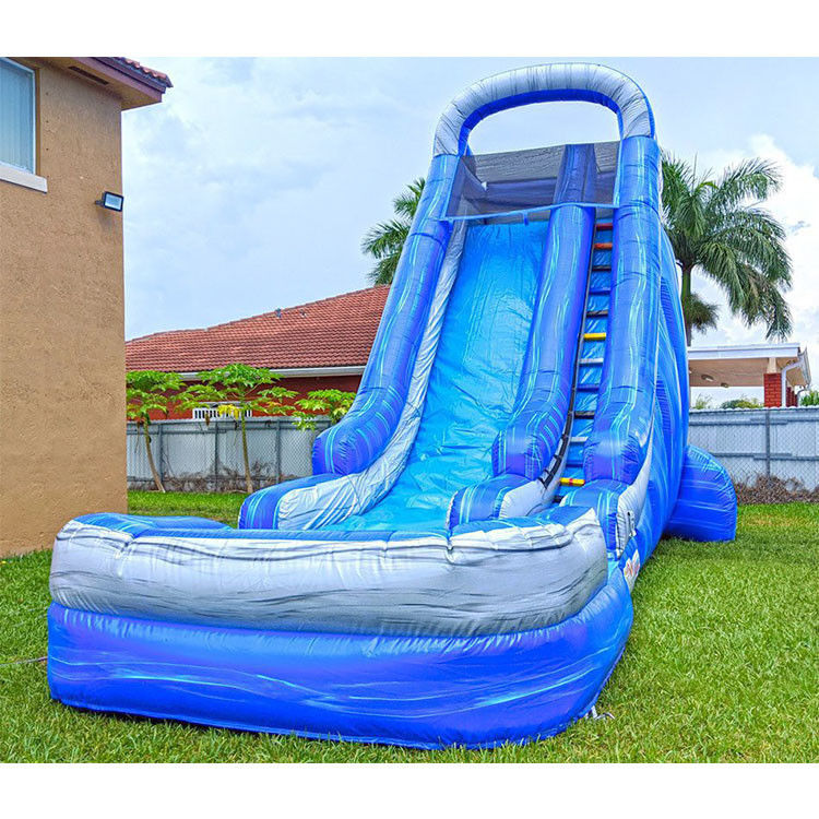 Glissière gonflable avec piscine pour enfant PVC bleu de la cour de l'eau glissière 22ft