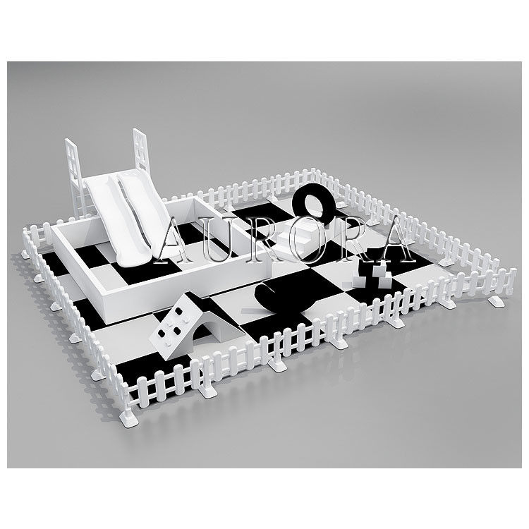 Équipement de jeu doux avec doubles diapositives Ensemble en noir et blanc pour enfants à louer